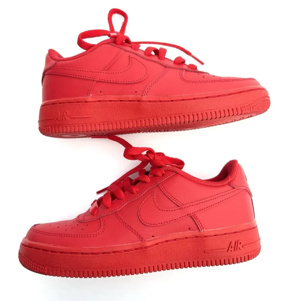 Nike Air Force 1 Youth Size 5Y Triple Red Low Top Sneakers Casual Shoes